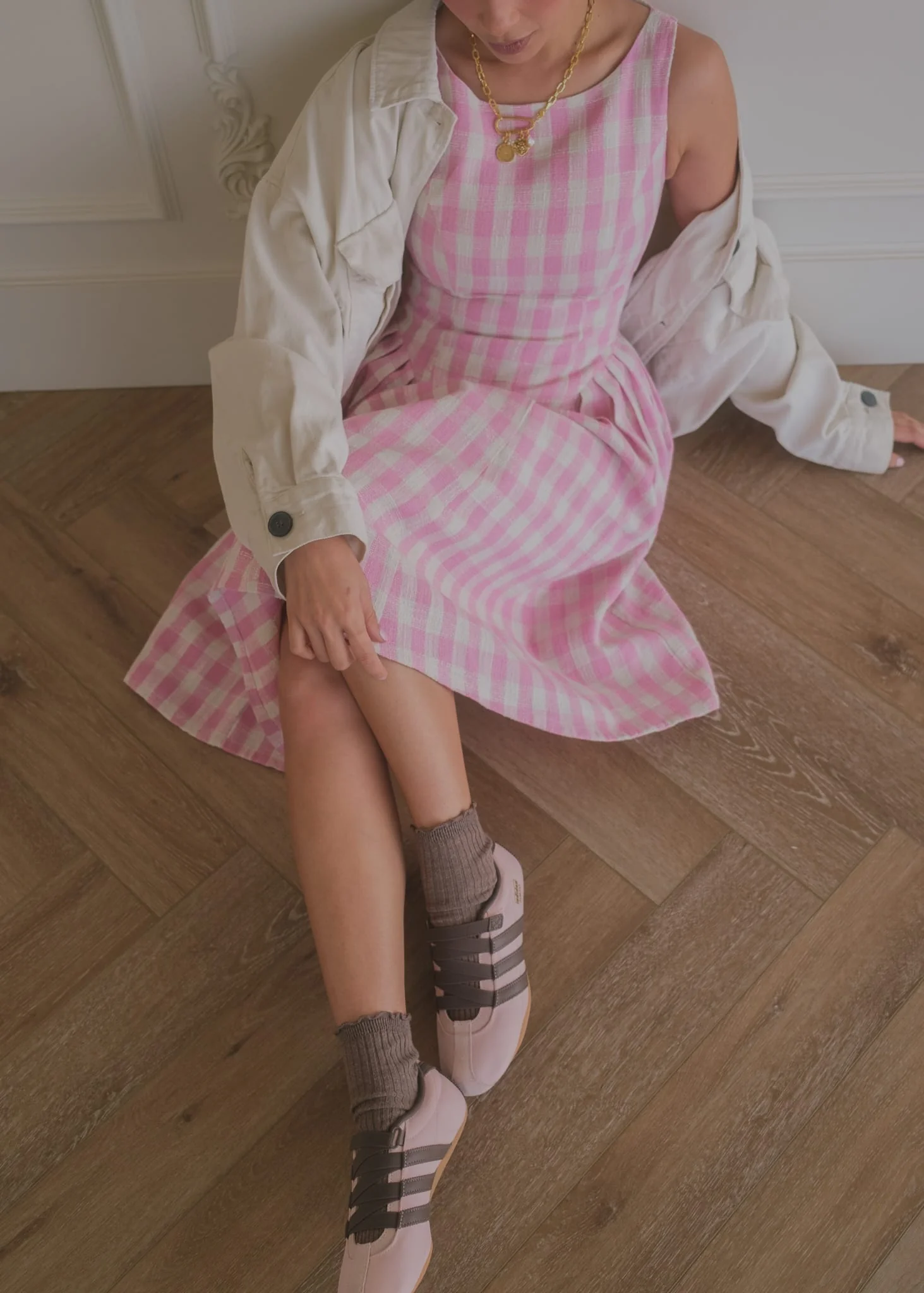 Elle Drop Waist Gingham Dress - Pink - Image 4