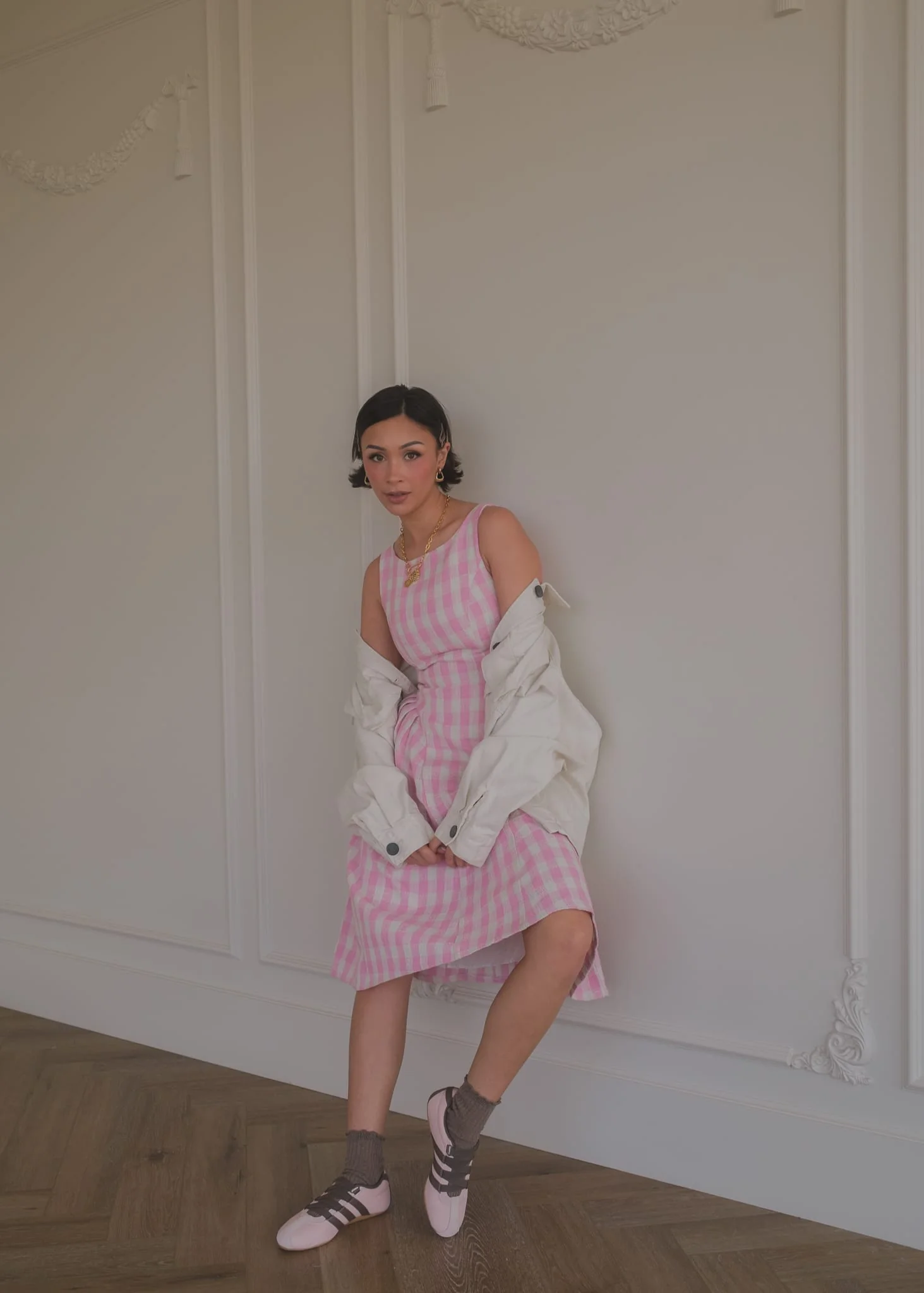 Elle Drop Waist Gingham Dress - Pink - Image 7