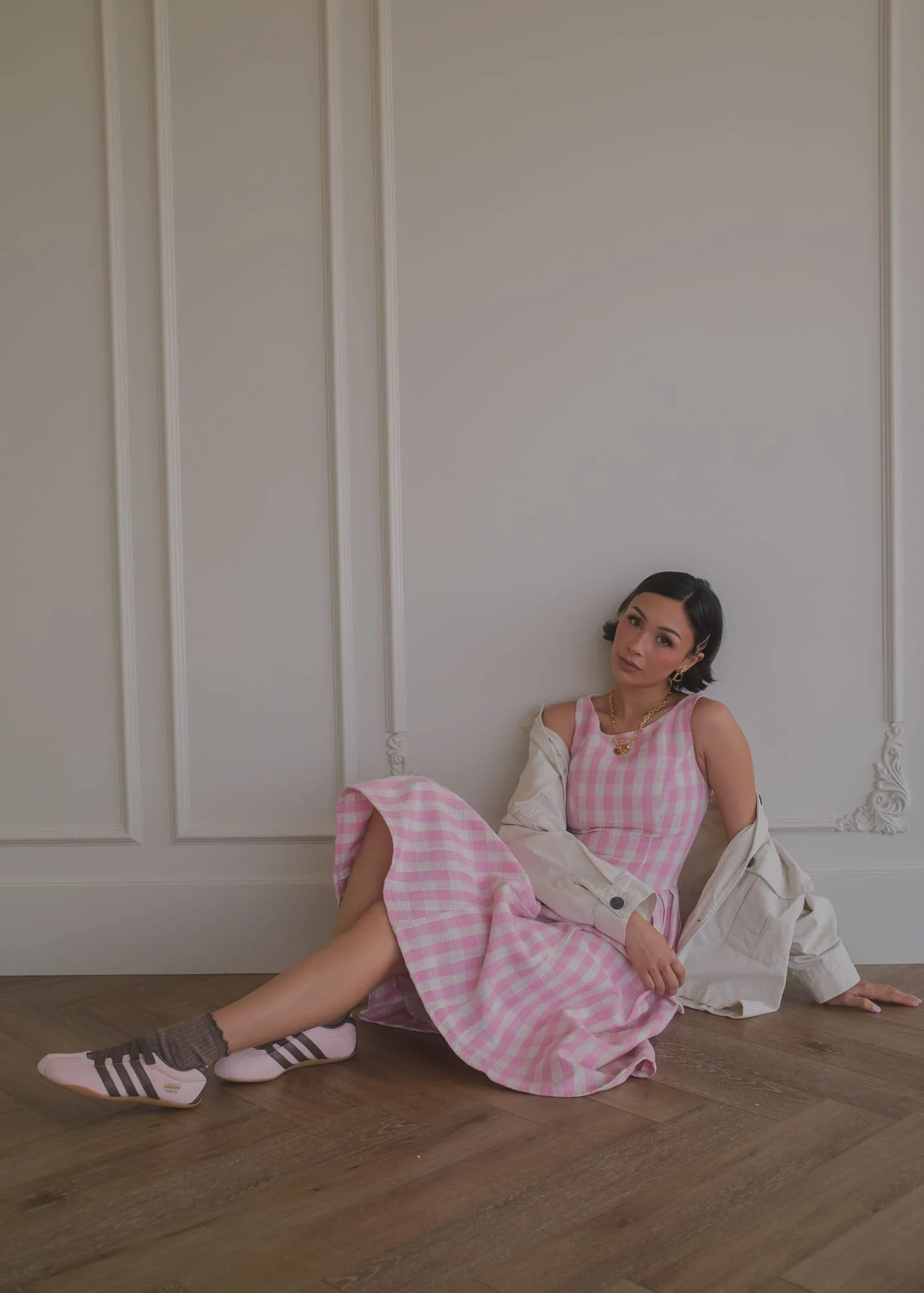 Elle Drop Waist Gingham Dress - Pink - Image 8