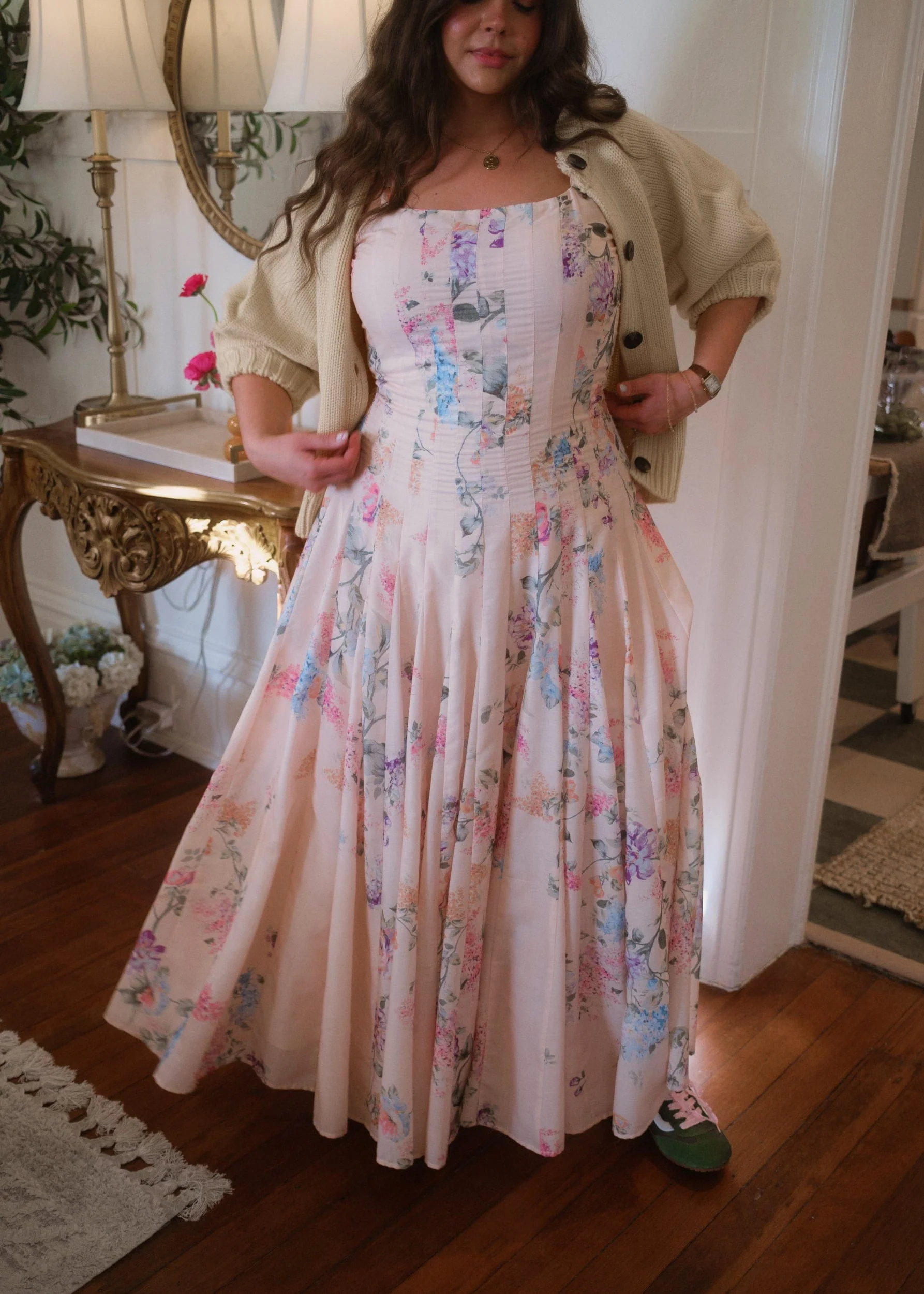 Monet Floral Seamed Maxi Dress - Image 3