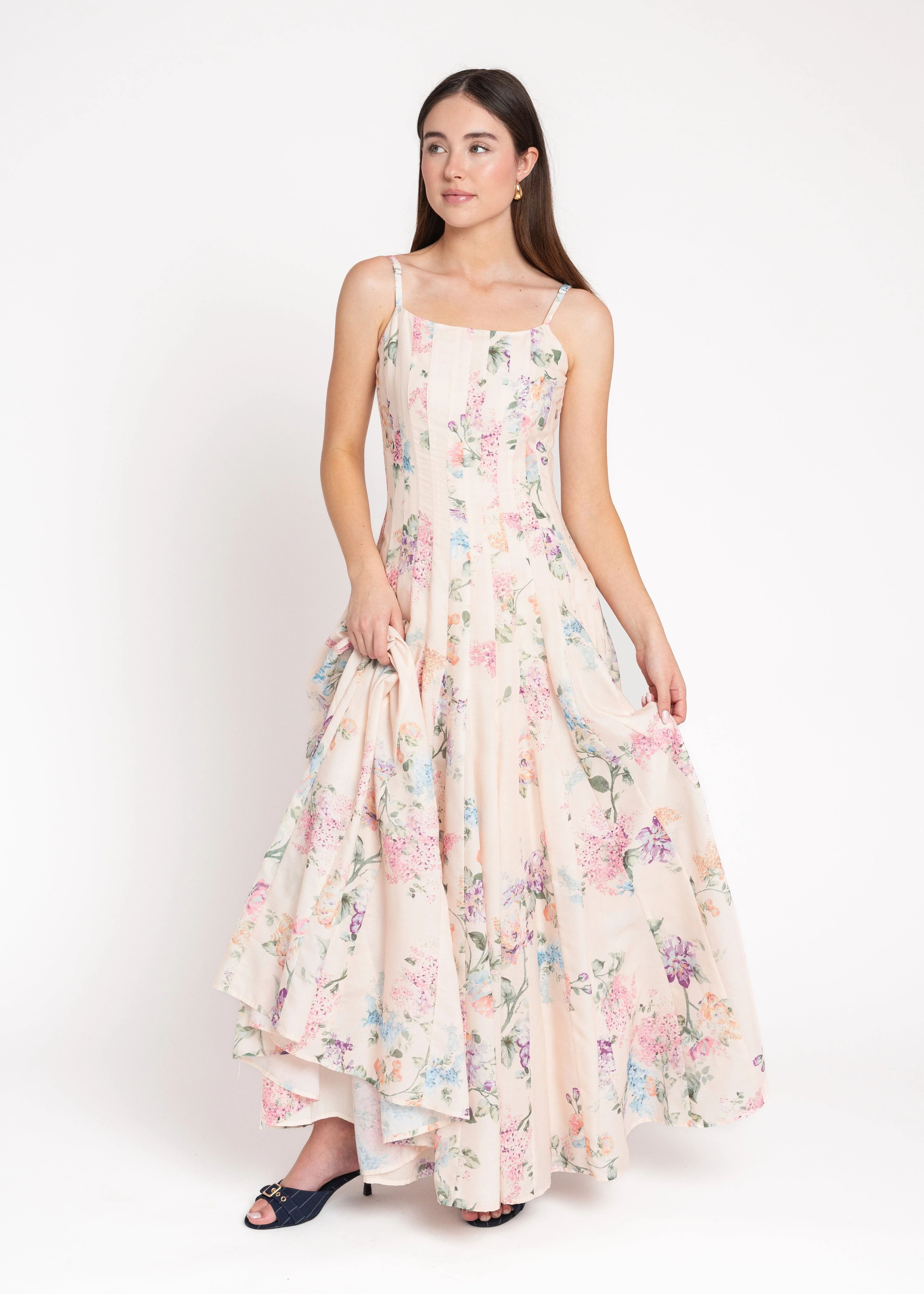Monet Floral Seamed Maxi Dress - Image 5