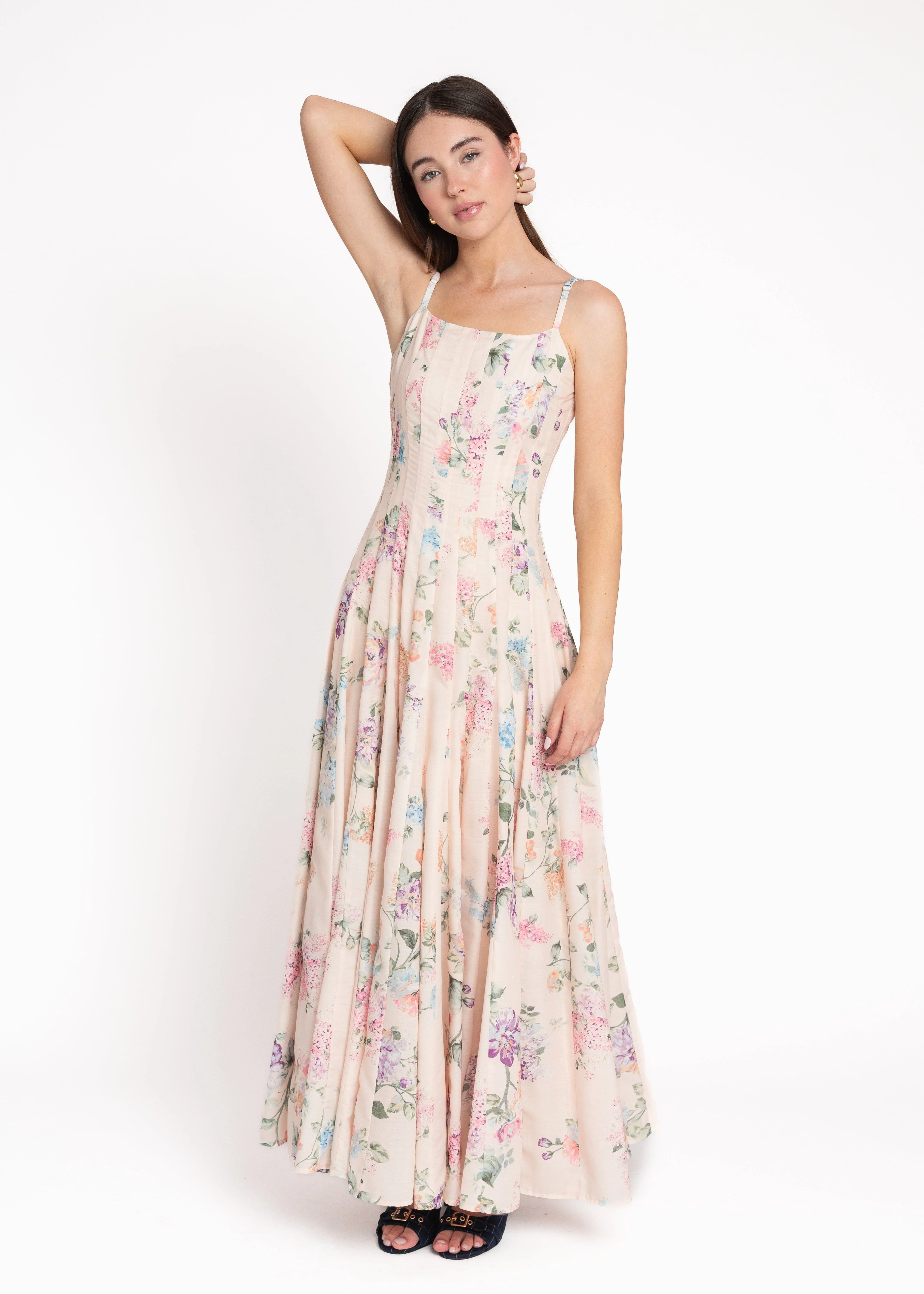 Monet Floral Seamed Maxi Dress - Image 6