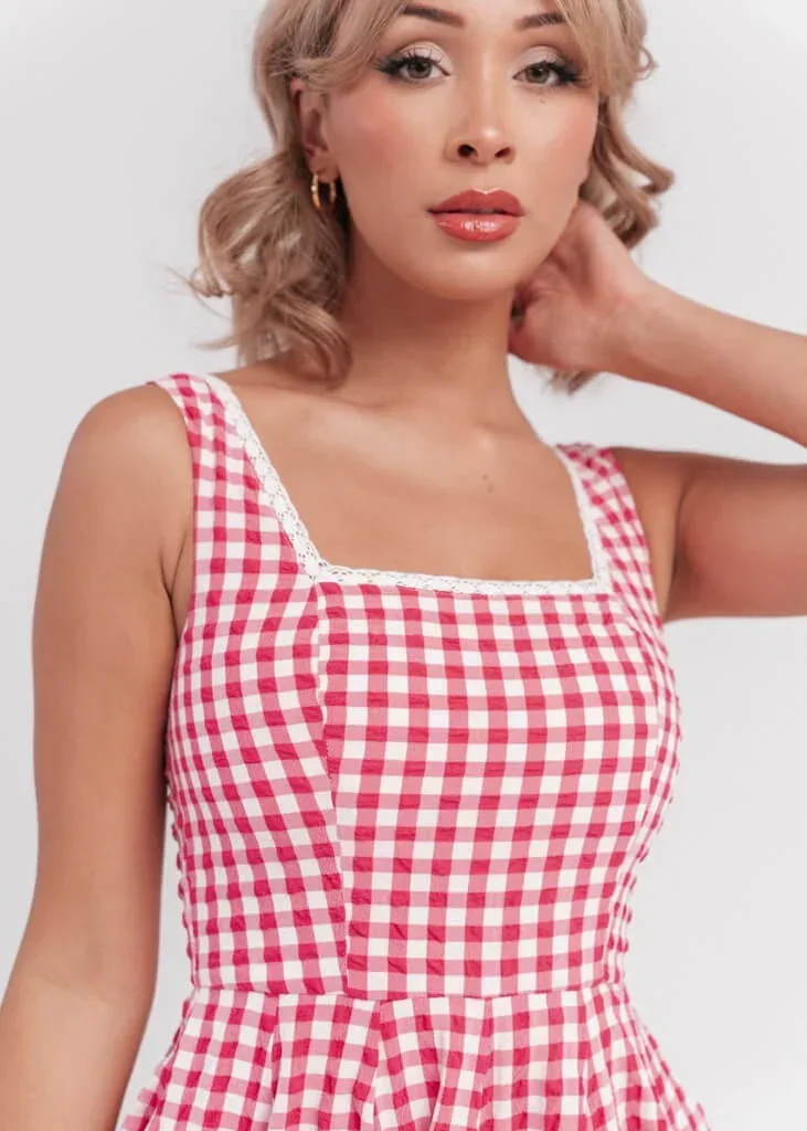Daze Dress Red Gingham - Image 12