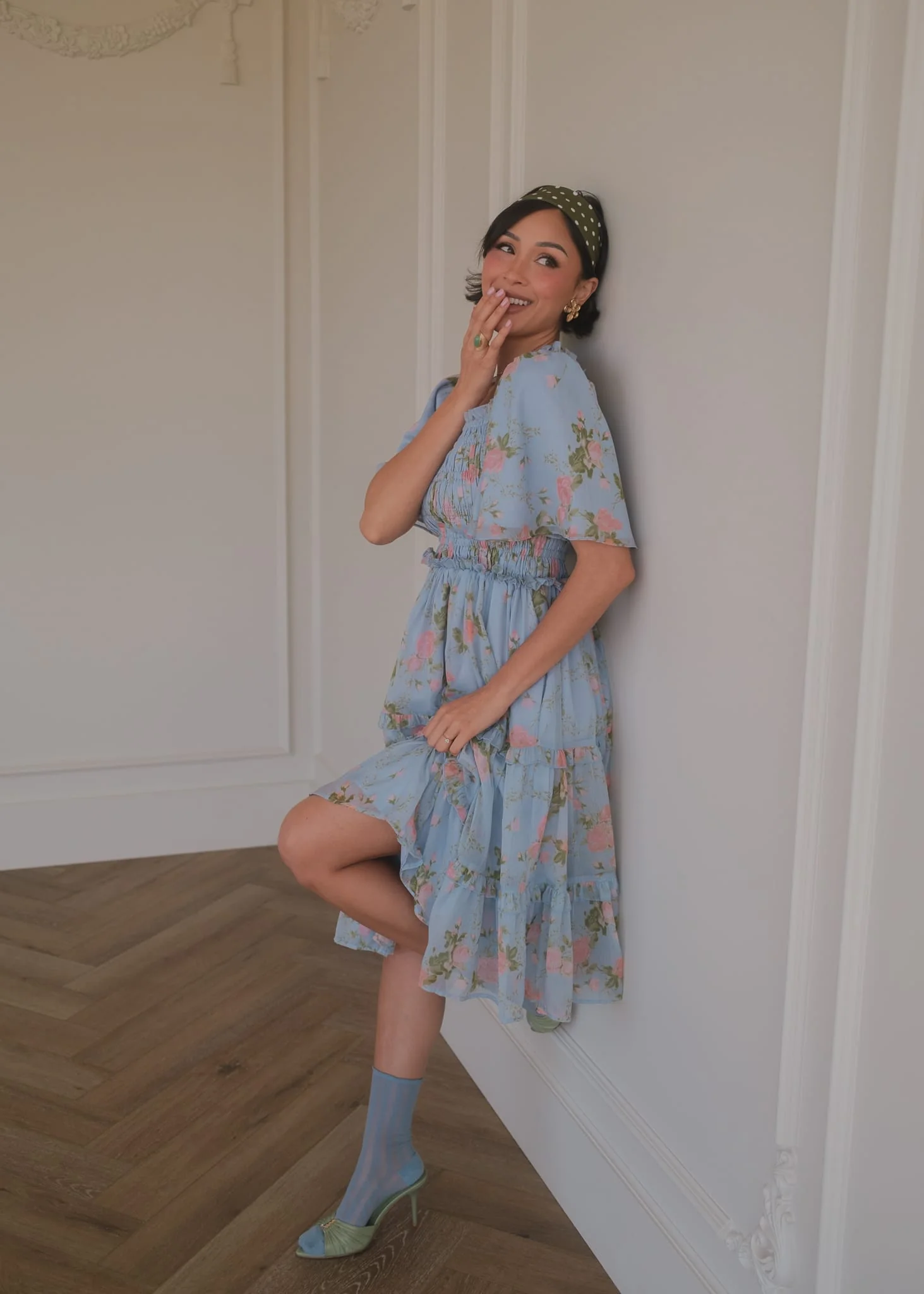 Siena Blue Floral Dress - Image 11