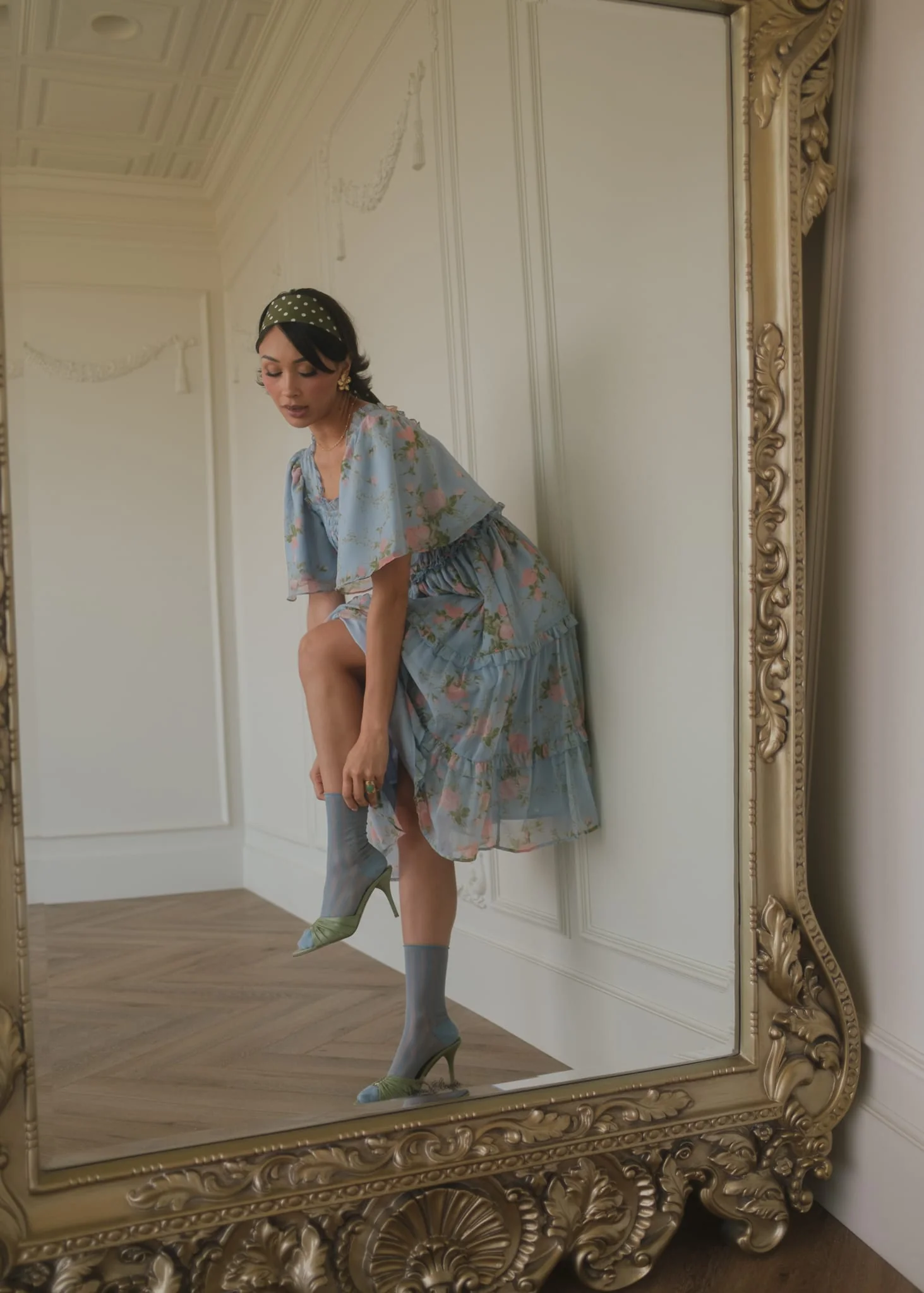 Siena Blue Floral Dress - Image 12