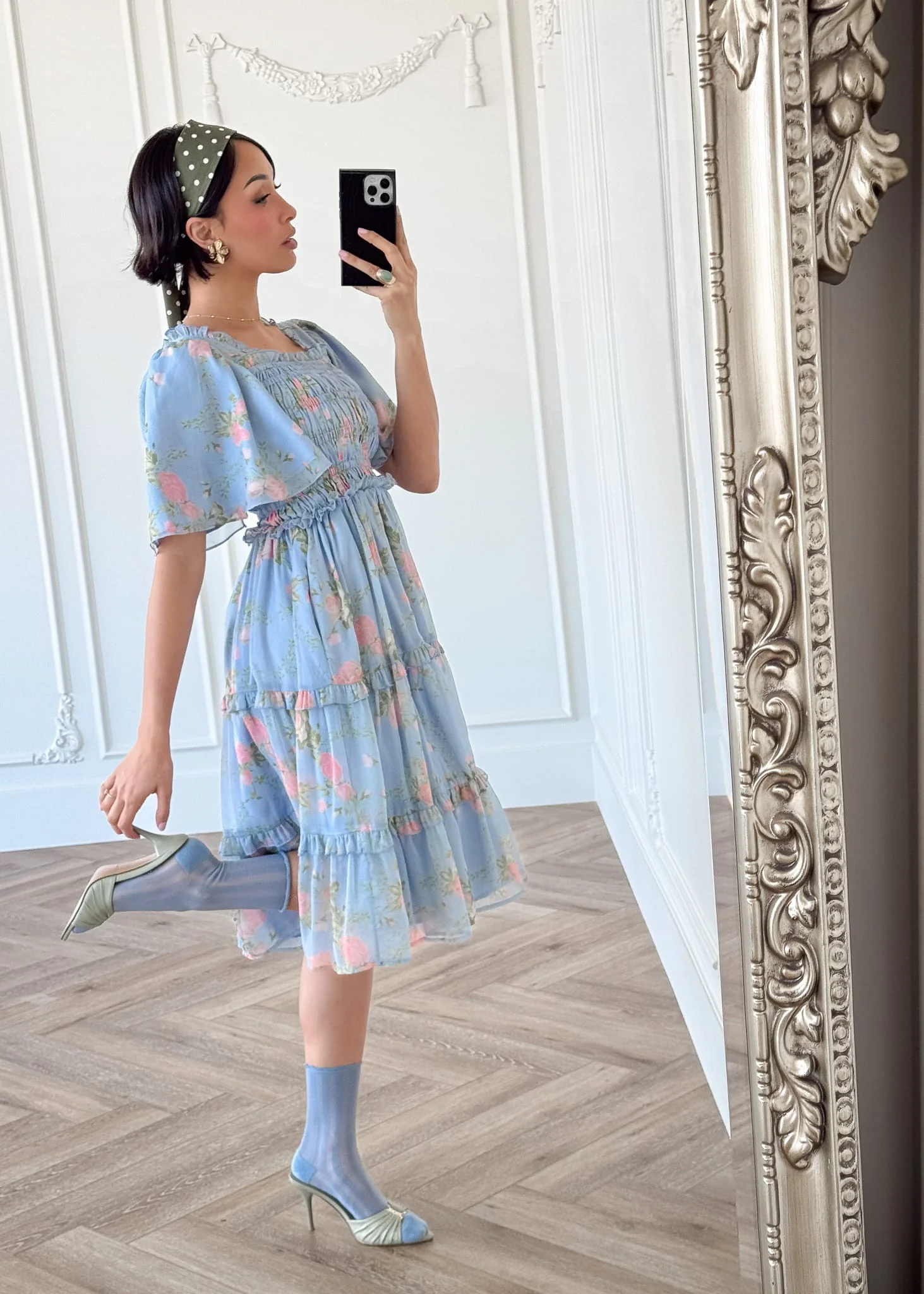 Siena Blue Floral Dress - Image 14