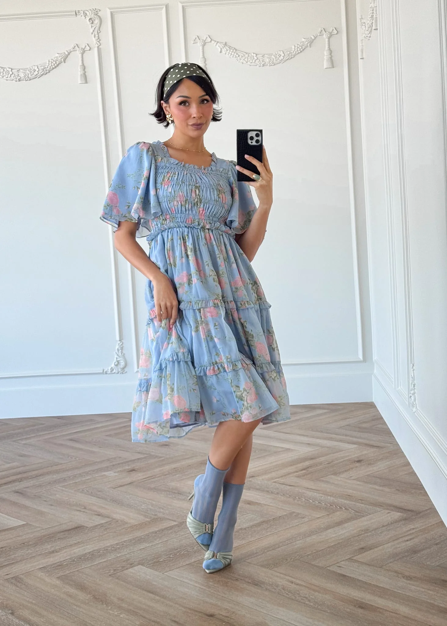 Siena Blue Floral Dress - Image 15