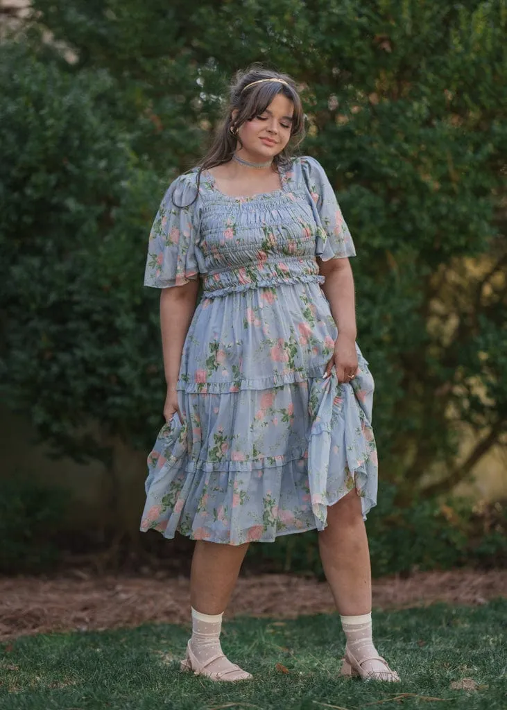 Siena Blue Floral Dress - Image 17