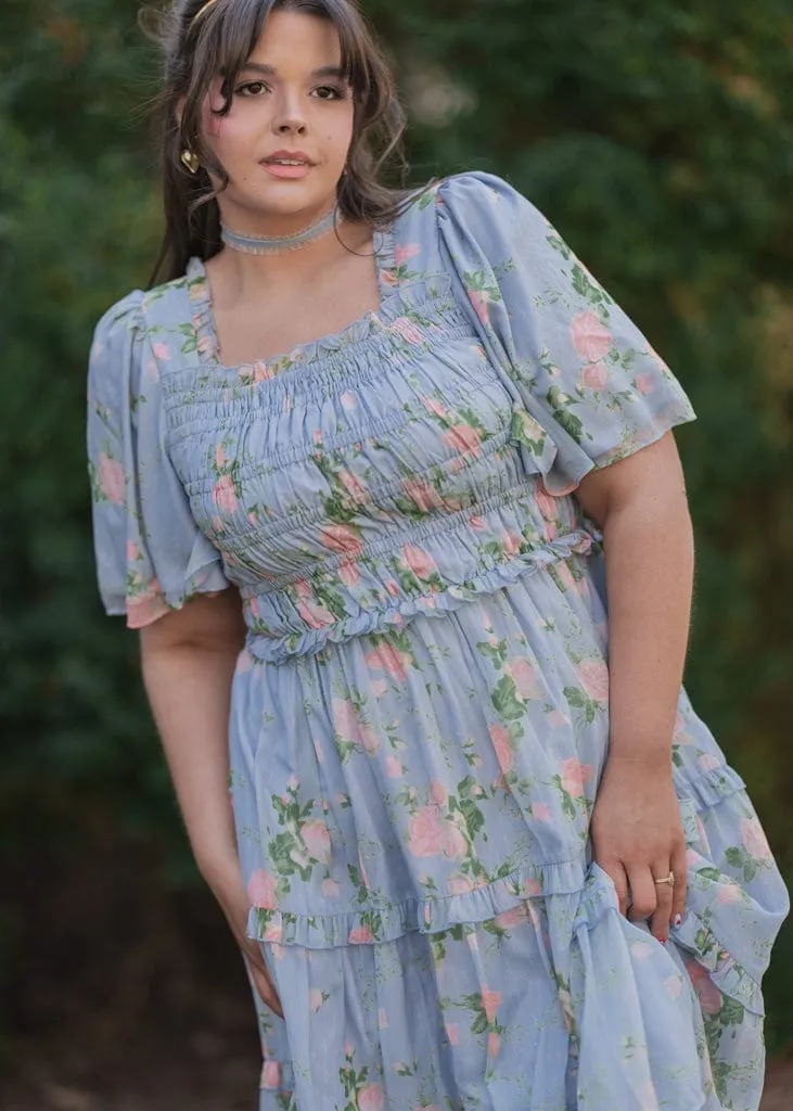 Siena Blue Floral Dress - Image 18