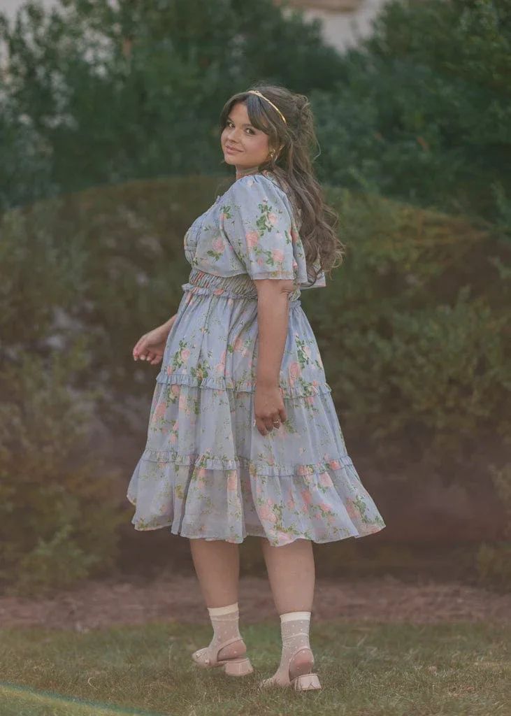 Siena Blue Floral Dress - Image 19