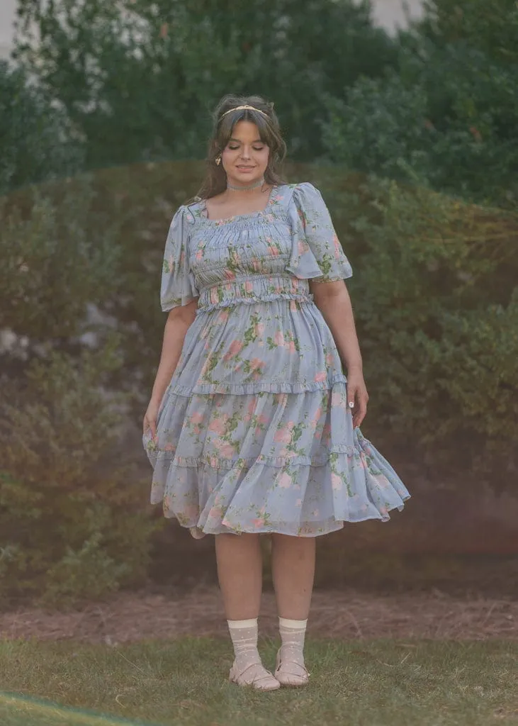 Siena Blue Floral Dress - Image 20