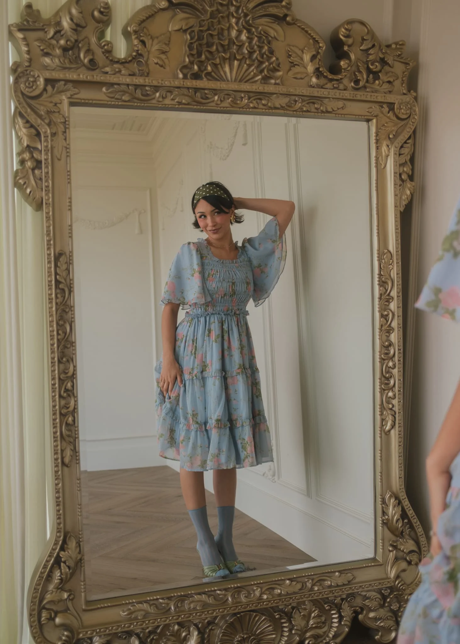 Siena Blue Floral Dress - Image 4
