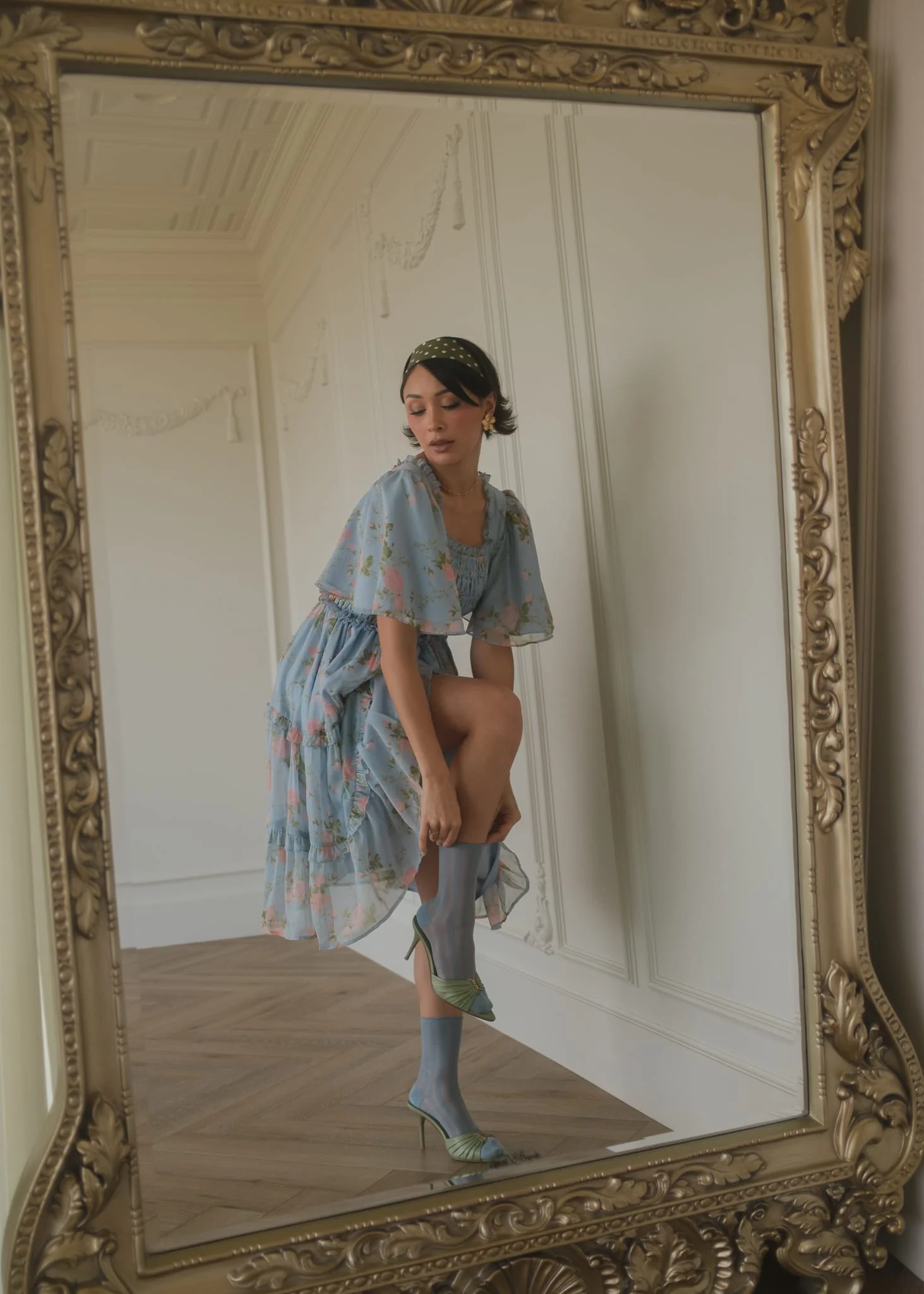 Siena Blue Floral Dress - Image 5