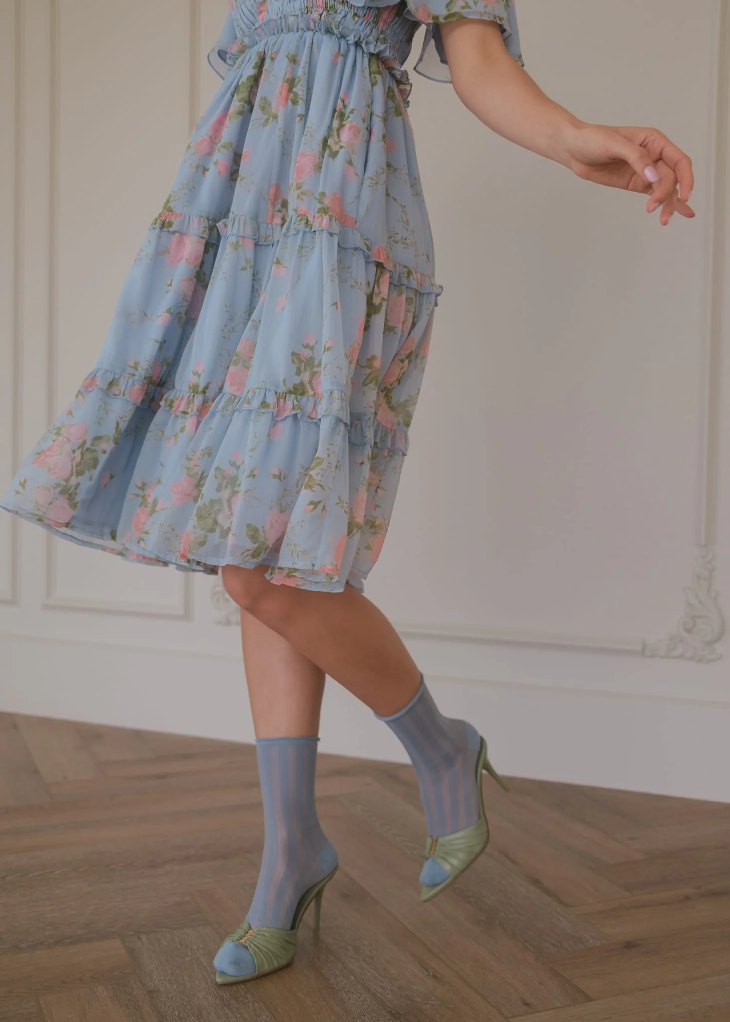 Siena Blue Floral Dress - Image 7